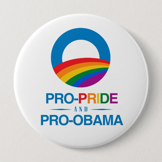Pro-Pride en Pro-Obama Ronde Button 4,0 Cm (Voorkant)