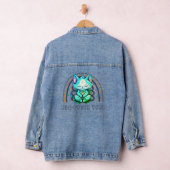 Pro-purr Yogi Kat Liefhebber Yoga Meditatie Regenb Denim Jacket (Hangar)
