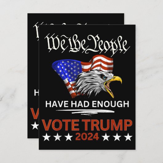 Pro Republikeinse STEM TRUMP 2024 Wij het Volk heb Informatiekaartje (Voorkant / Achterkant)