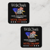 Pro Republikeinse STEM TRUMP 2024 Wij het Volk heb Vierkante Visitekaartje (Voorkant / Achterkant)