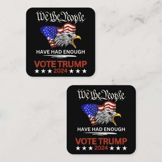 Pro Republikeinse STEM TRUMP 2024 Wij het Volk heb Vierkante Visitekaartje (Voorkant / Achterkant)