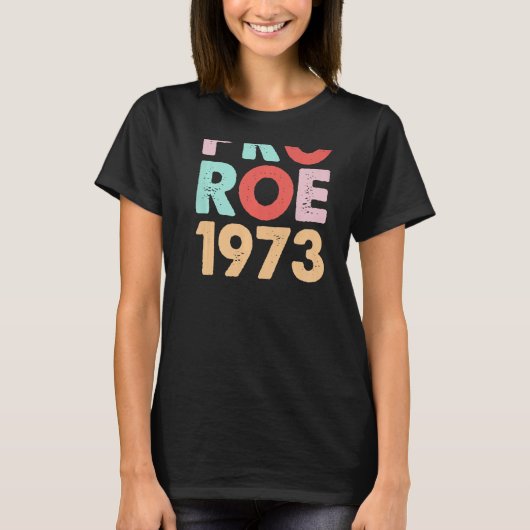 Pro Roe 1973 Roze Retro Pastel Donut Vrouwen Recht T-shirt (Voorkant)