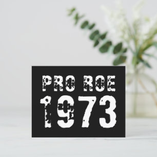Pro Roe 1973 verontruste witte typografie Briefkaart