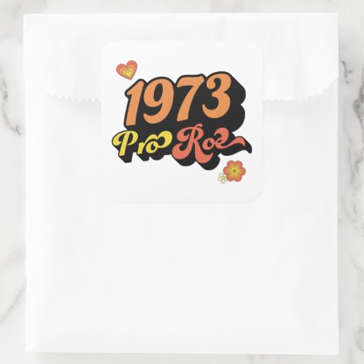 PRO ROE 1973 VIERKANTE STICKER (Tas)