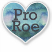 Pro Roe Blue Waterverf Heart Sticker (Voorkant)