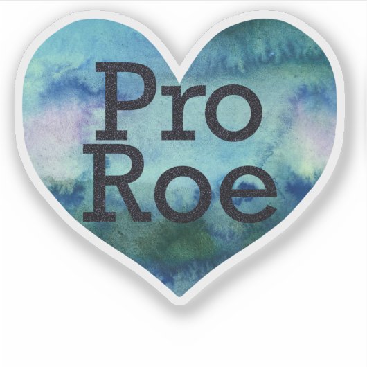 Pro Roe Blue Waterverf Heart Sticker (Voorkant)