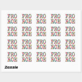 Pro Roe getypt met roze bloemen Vierkante Sticker (Vel)