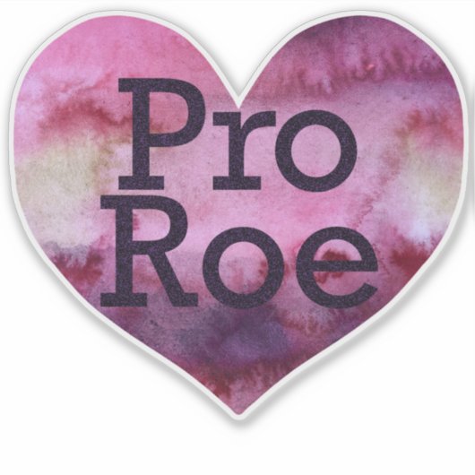 Pro Roe Paarse Waterverf Hart Sticker (Voorkant)
