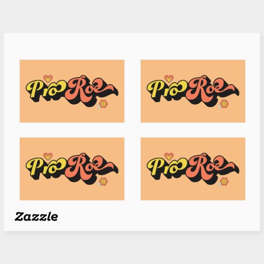 Pro Roe Retro Rechthoekige Sticker (Vel)