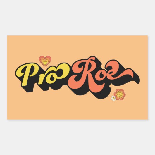 Pro Roe Retro Rechthoekige Sticker (Voorkant)