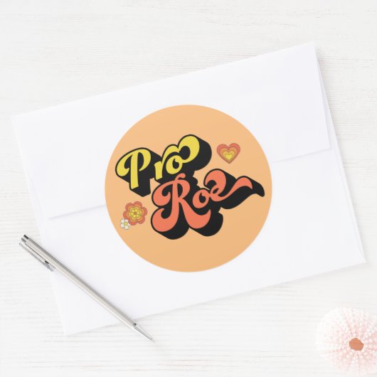 Pro Roe Retro Ronde Sticker (Envelop)