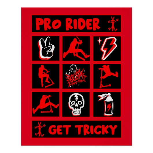 Pro Scooter Free Rider-trucs Perfect Poster (Voorkant)