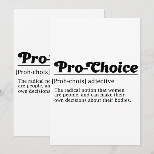 Pro-Select, Women Reproductive Rights, Abortion Ri Kaart (Voorkant / Achterkant)