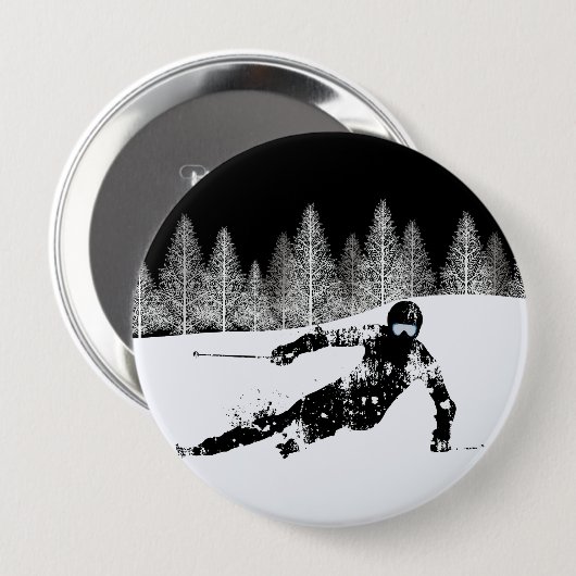 Pro Skier, Ski Snowboard Button (Voorkant /achterkant)