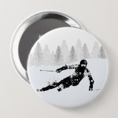 Pro Skier, Ski Snowboard Ronde Button 4,0 Cm (Voorkant /achterkant)