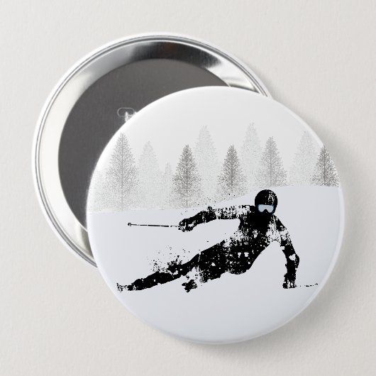 Pro Skier, Ski Snowboard Ronde Button 4,0 Cm (Voorkant /achterkant)