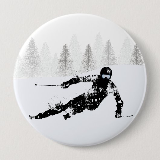 Pro Skier, Ski Snowboard Ronde Button 4,0 Cm (Voorkant)