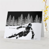 Pro-skiër, skisnowboarden kaart (Gele Bloem)
