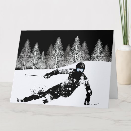 Pro-skiër, skisnowboarden kaart (Voorkant)