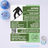 Pro Snowboarder, Ski/Snowboarding Lessen/Klassen Flyer (Enkel)