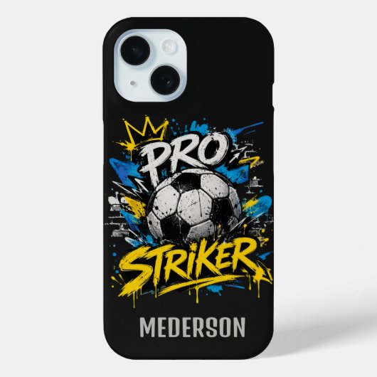Pro Striker Urban Graffiti Voetbal Case-Mate iPhone Case (Achterkant)