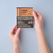 Pro Tennis Player, Tennis Lessen/Classes Advert Flyer (Hand)