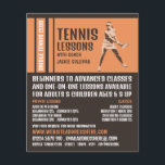 Pro Tennis Player, Tennis Lessen/Classes Advert Flyer<br><div class="desc">Pro de Speler van de Tennis,  Tennis Lessen/de klassen Adverteren broers door de opslag van het Visitekaartje.</div>
