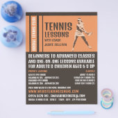 Pro Tennis Player, Tennis Lessen/Classes Advert Flyer (Enkel)