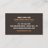 Pro Tennis Player, Tennis Player/Coach/Instructor Visitekaartje (Achterkant)