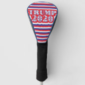 Pro Trump 2020 Retro Patriottische Stripes Golfheadcover (Voorkant)