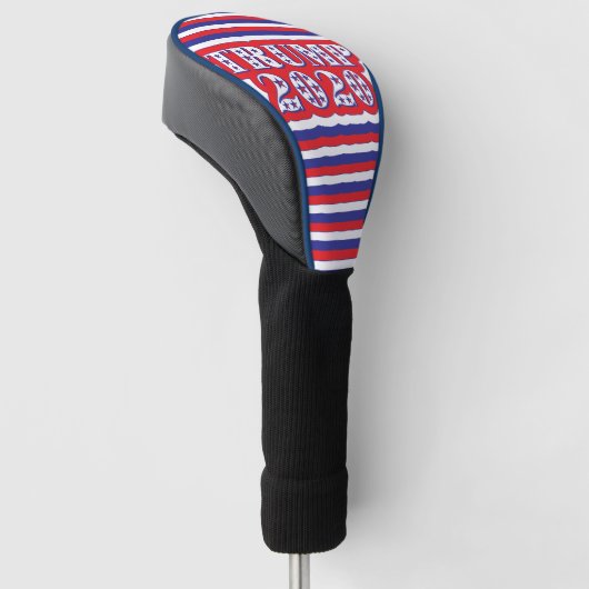 Pro Trump 2020 Retro Patriottische Stripes Golfheadcover (Schuin)