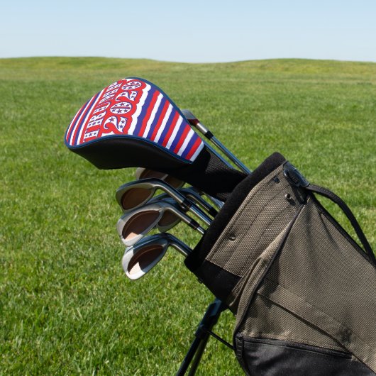 Pro Trump 2020 Retro Patriottische Stripes Golfheadcover (Insitu)