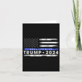 Pro Trump 2024 Back The Blue Thin Blue Line Kaart (Voorkant)
