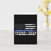 Pro Trump 2024 Back The Blue Thin Blue Line Kaart (Gele Bloem)