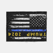Pro Trump 47 2024 Back The Blue Thin Blue Line Ame Fleece Deken (Voorkant (Horizontaal))