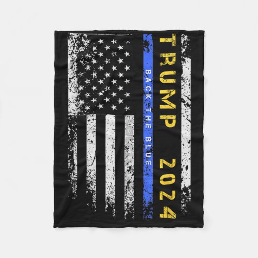 Pro Trump 47 2024 Back The Blue Thin Blue Line Ame Fleece Deken (Voorkant)