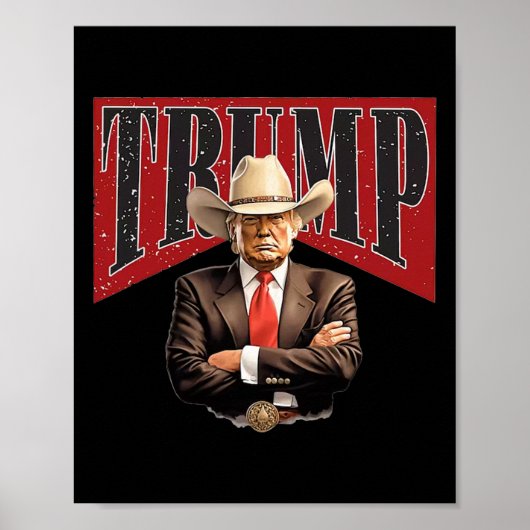Pro Trump Cowboy Poster (Voorkant)