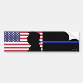 Pro Trump - Thin Blue Line Bumpersticker (Voorkant)