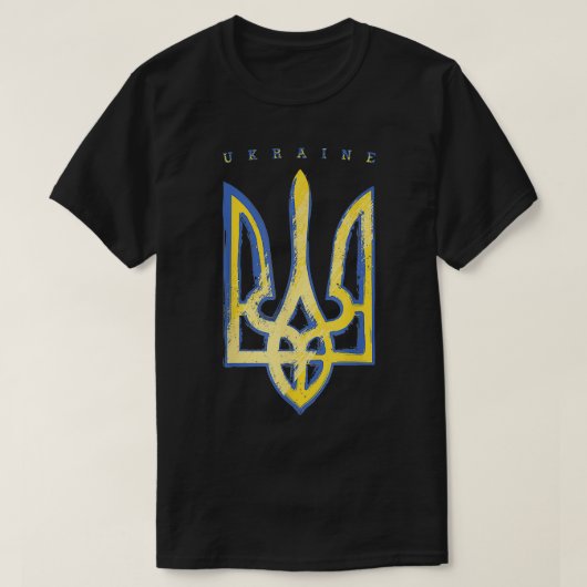 Pro Ukraine Support Flag Symbool Ukraine Trident T-shirt (Design voorkant)
