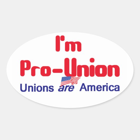 Pro-Union-Sticker Ovale Sticker (Voorkant)
