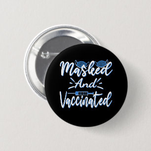 Pro vaccin Gift Maskast en gevaccineerd Ronde Button 5,7 Cm