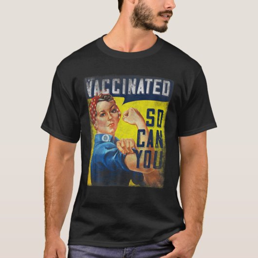 Pro Vaccin, Ik Ben Ingeënt, Rosie The Riveter V T-shirt (Voorkant)