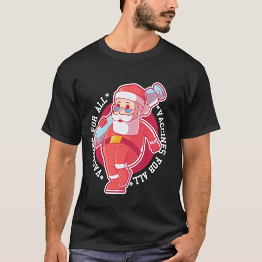 Pro Vaccination Funny Tshirt Vaccin Santa Shirt (Voorkant)