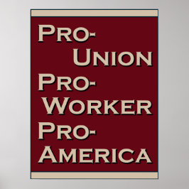 Pro-vakbond 1940's ontwerp poster