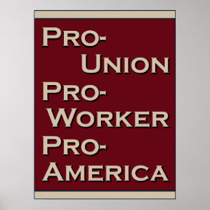 Pro-vakbond 1940's ontwerp poster