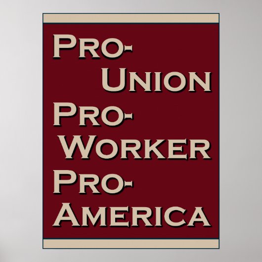Pro-vakbond 1940's ontwerp poster (Voorkant)