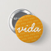 PRO vida in Geel Ronde Button 5,7 Cm (Voorkant /achterkant)