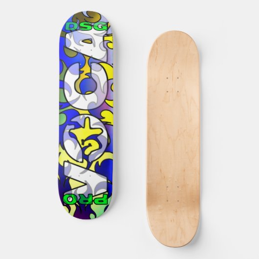 Pro Voca Design White Skatedeck Skateboard (Voorkant)