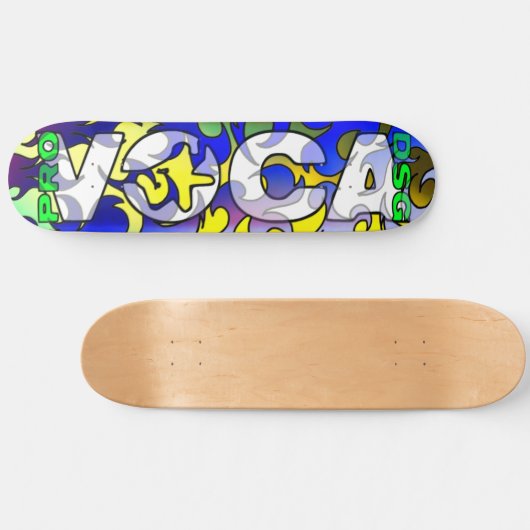 Pro Voca Design White Skatedeck Skateboard (Horizontaal)