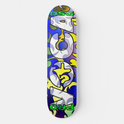 Pro Voca Design White Skatedeck Skateboard (Voorkant)
